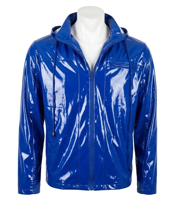 Lack Kaputzen Jacke für Ihn ( langer Arm),blau